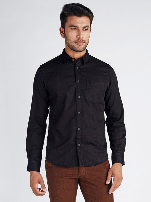 America Solid Chiseled Fit Cotton Shirt